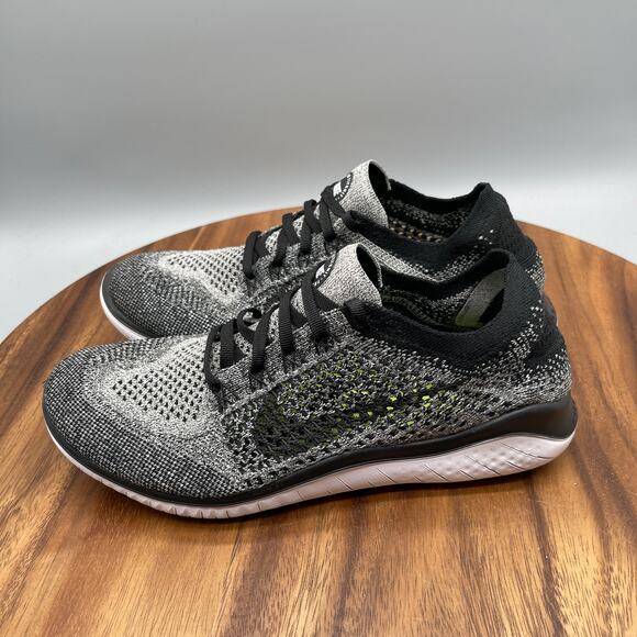Nike Free RN Flyknit Shoes Womens 8.5 Oreo White Black Running Comfort Walking - Picture 3 of 8